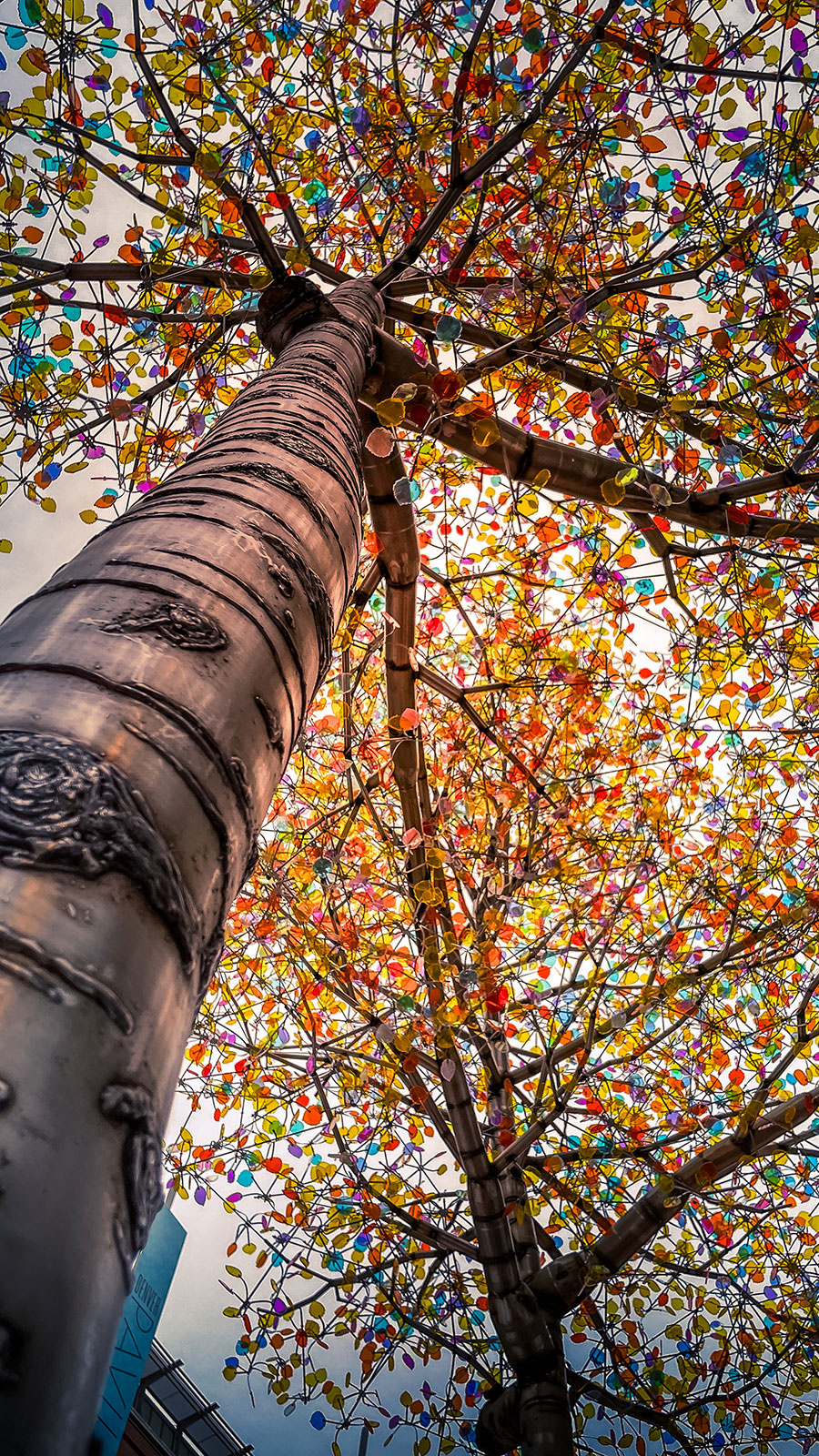 Aspen Light kinetic leaf canopy over 16th Street in downtown Denver