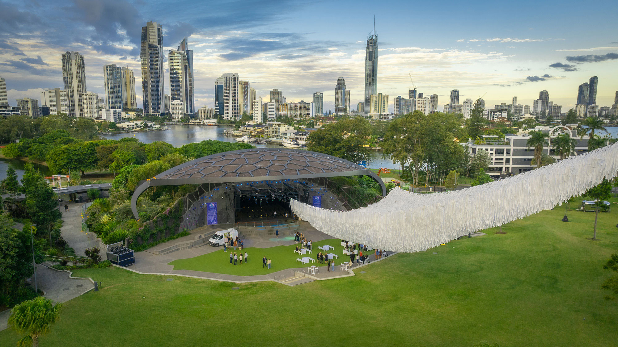 Cloud Play kinetic installation by Poetic Kinetics in Gold Coast