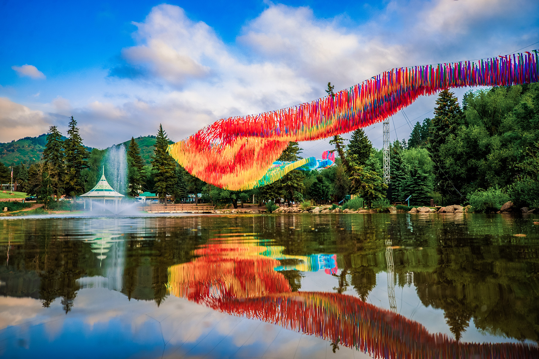 Off the Beaten Path kinetic installation by Poetic Kinetics in Green Mountain Falls