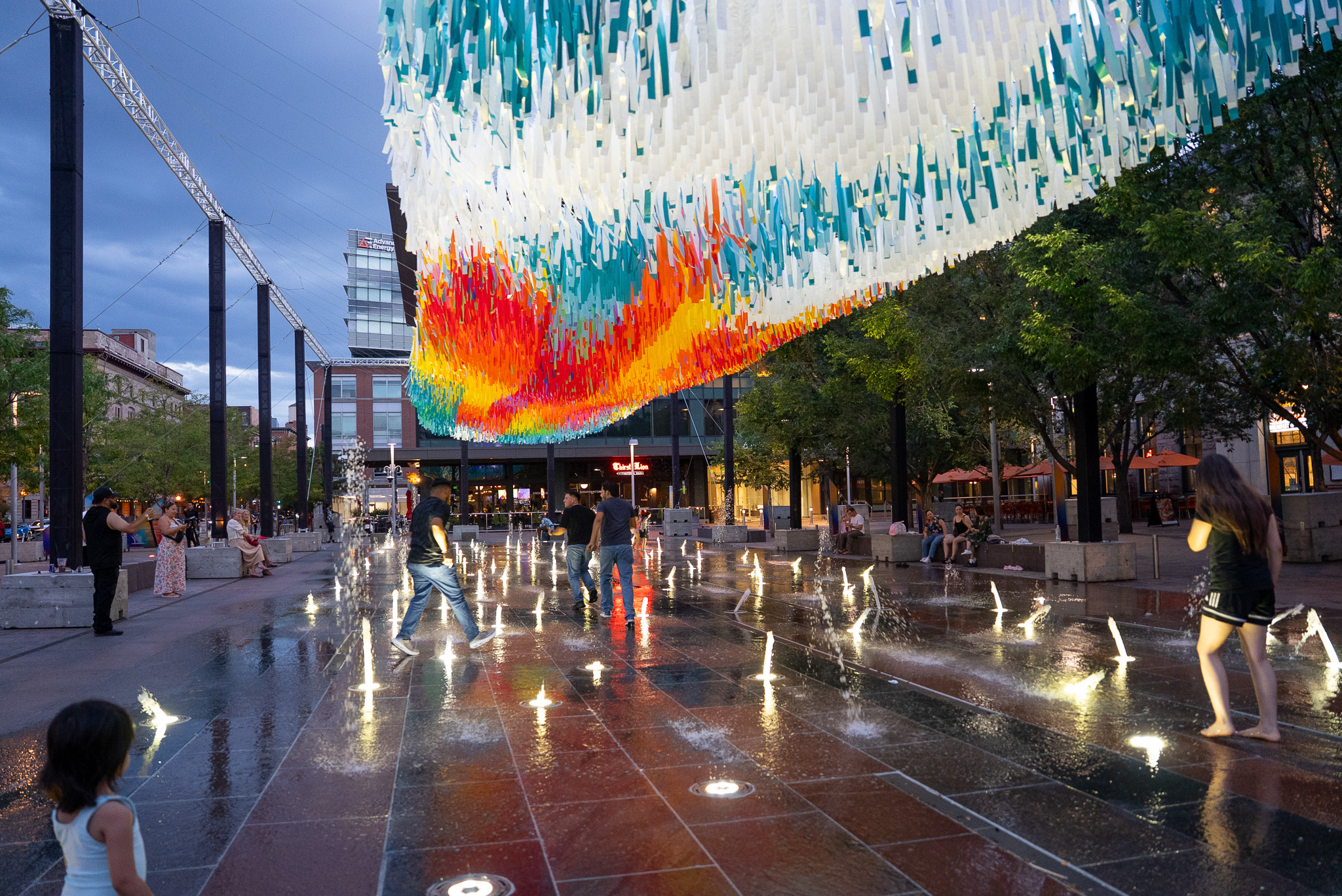 Sun Splash kinetic Skynet installation at Denver Union Station